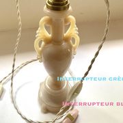 Glass lamp, 2M fabric cable, cotton lampshade