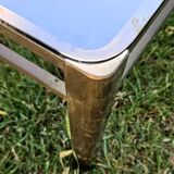 Broncz coffee table brass smoked glass