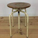 Workshop stool with system, metal and wood, adjustable industrial style