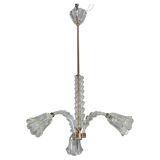 Charming Art Deco Chandelier by Barovier e Toso, 1940s