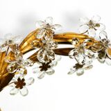 Metall wall mirror and matching shelf gold plated plated by Banci Firenze