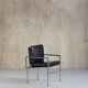 Leather armchair in aluminium, Italy, 1970s