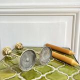 Pair of Scandinavian style brass candlesticks
