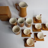 Service à petit-déjeuner complet "Lu", en céramique émaillée, éditions Clouet, Nantes