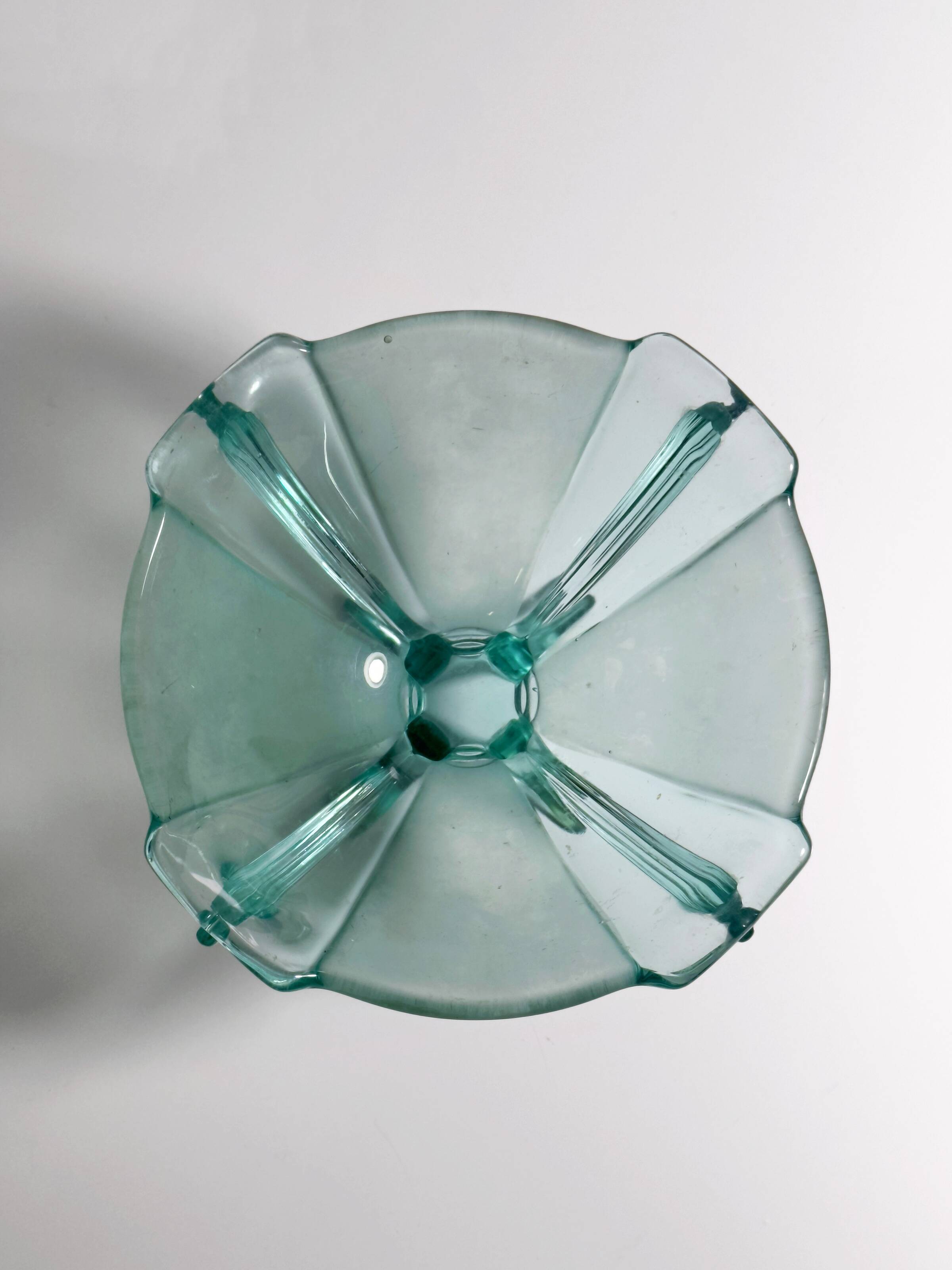 Art Deco Footed Glass Bowl by Stölzle Austria - 1930s