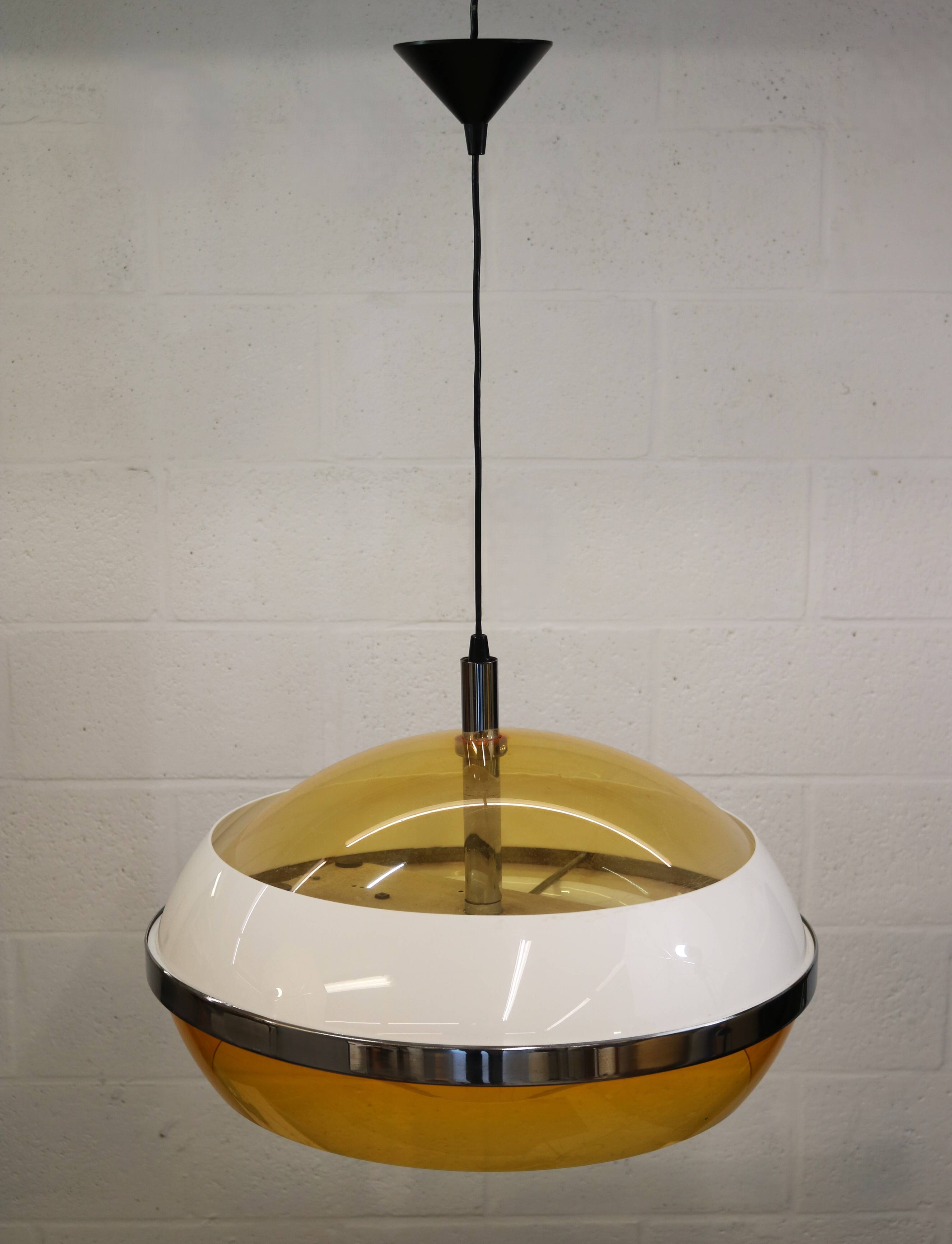 Space age UFO ceiling lamp *** Stilux Milano *** Italy 1970s *** Rare