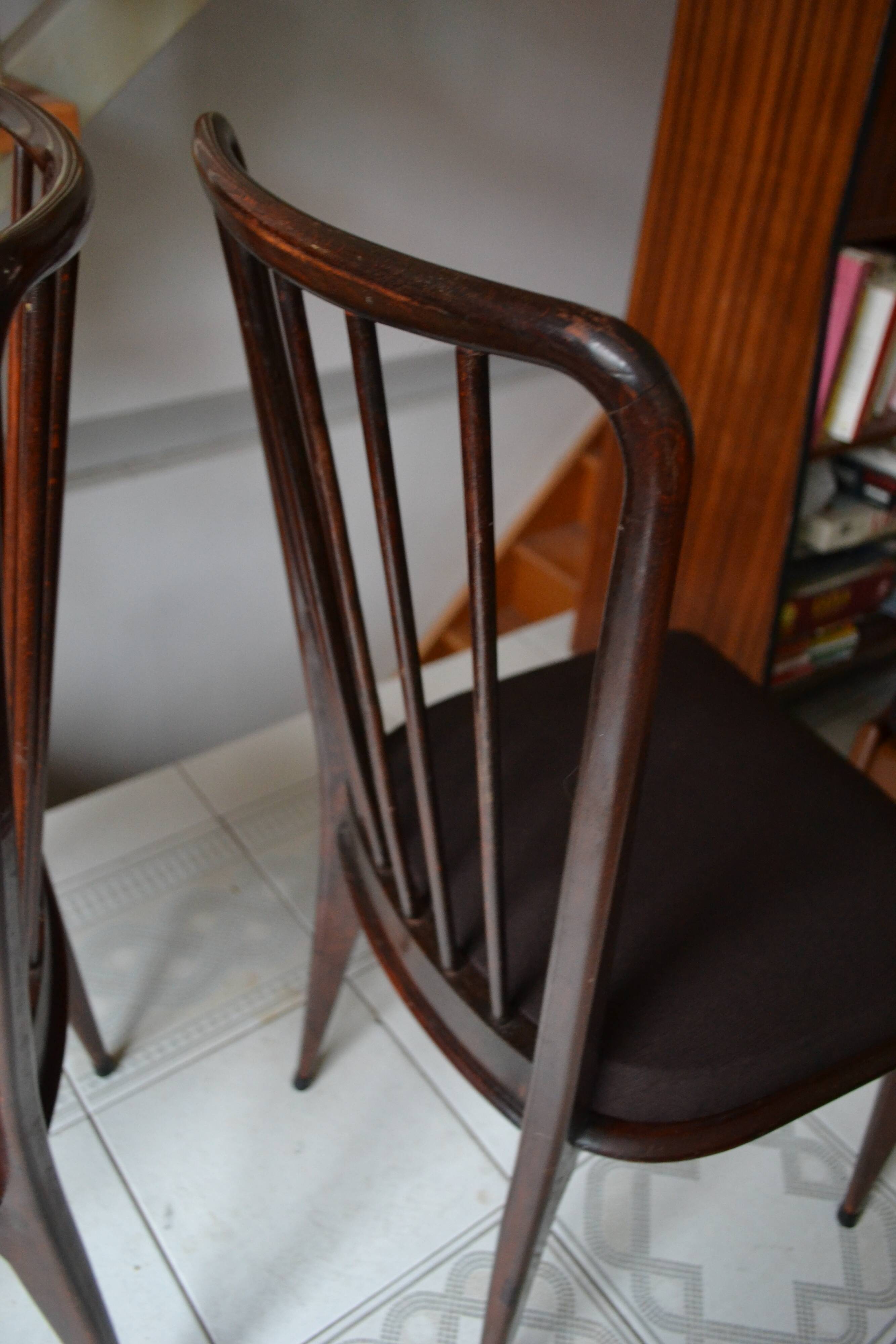 Pair of vintage charles Ramos chairs solid beech