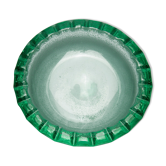 Cut/empty pocket daum art deco crystal bubbled green