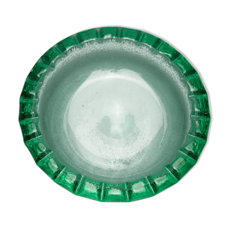Cut/empty pocket daum art deco crystal bubbled green