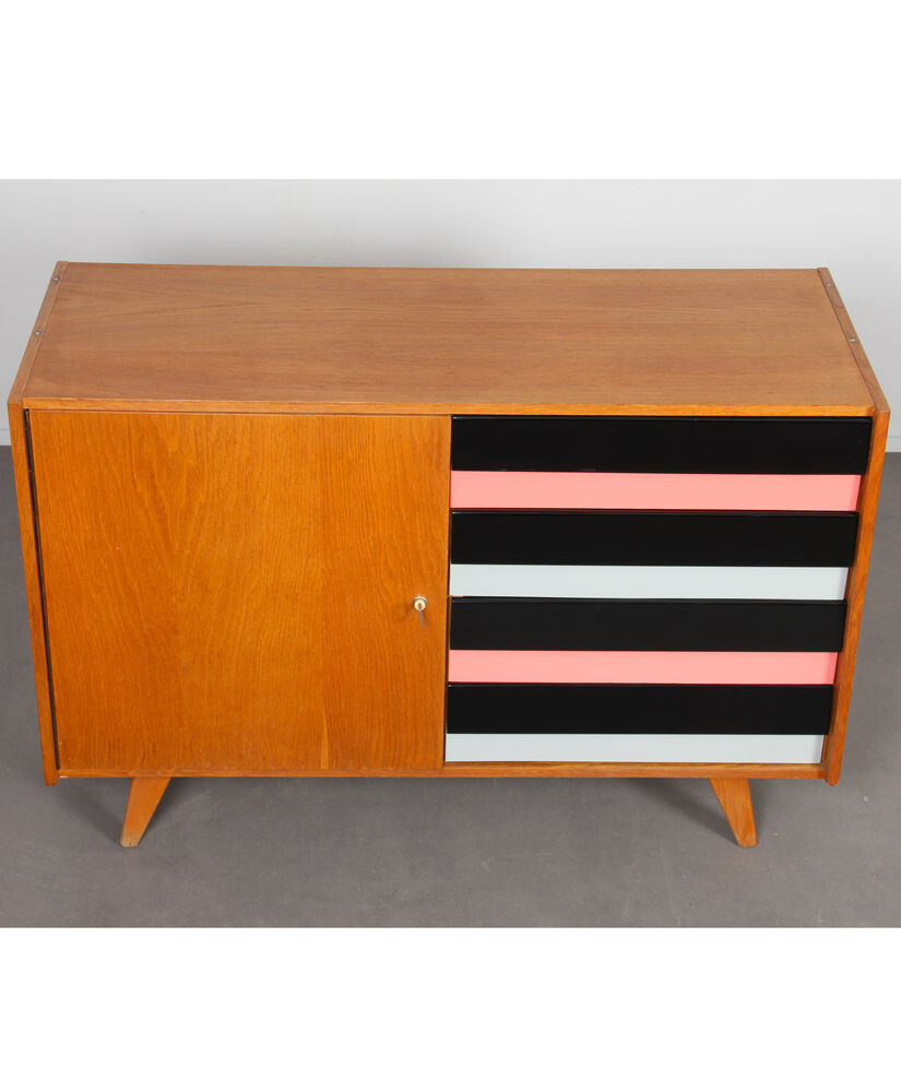 Buffet with pink drawers, model U458 by Jiri Jiroutek, 1960