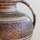 Vintage ceramic vase from the 1960s, hand-painted Italian pottery with two handles, brown tones and decorative pattern by Italica Ars.