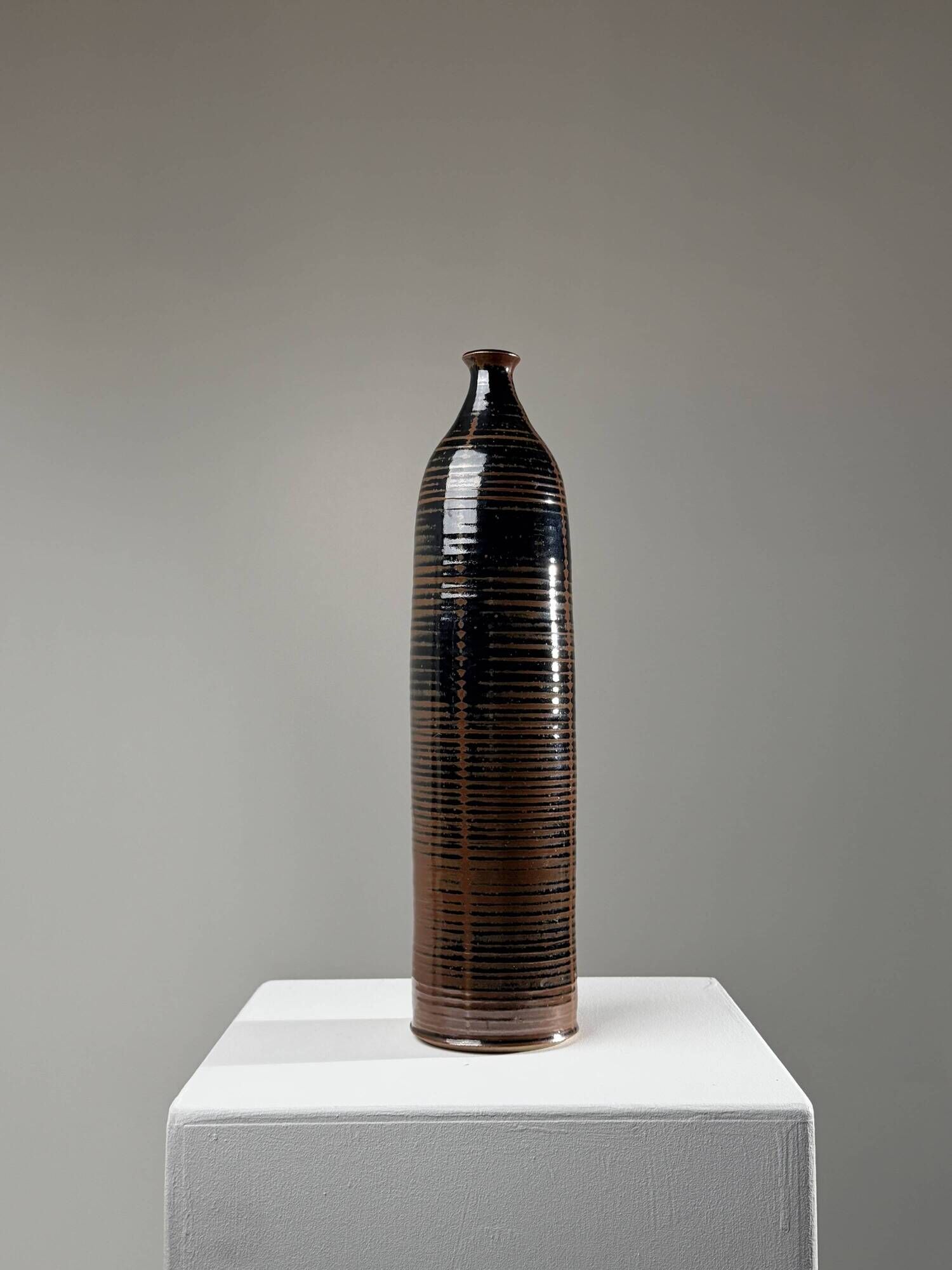 Large glazed stoneware soliflore vase – La Borne, 1960s