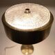 Mid-century Swedish table lamp in brass, crystal, and wood by Boréns.
