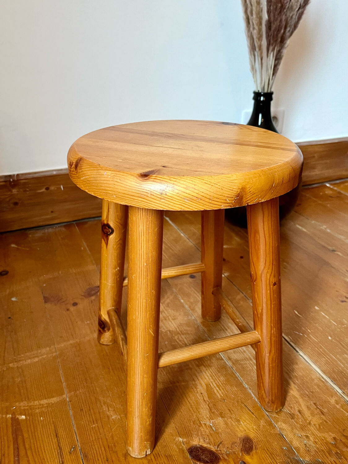 Vintage pine stool