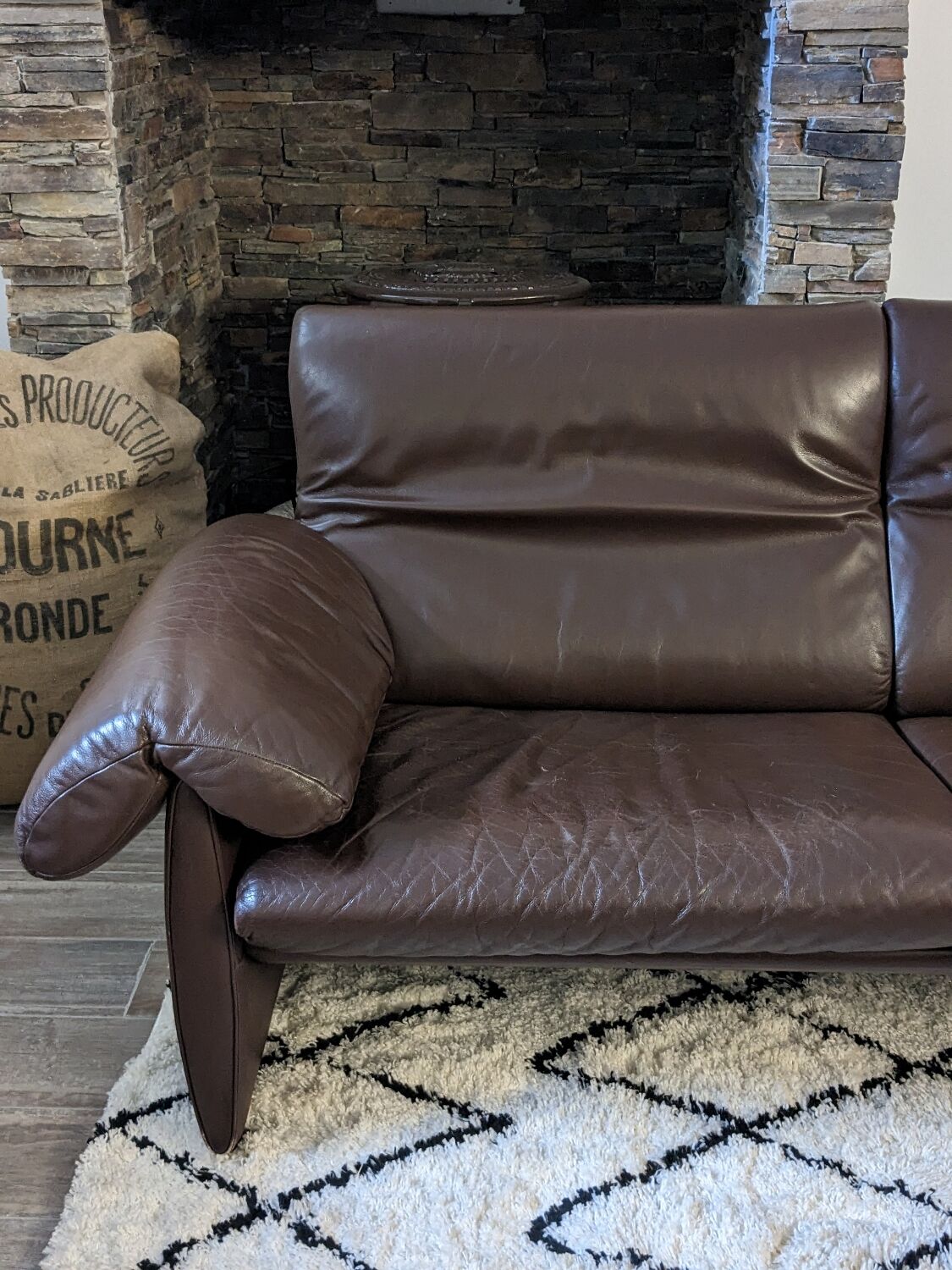 De Sede sofa DS-1023 year 70 in brown leather