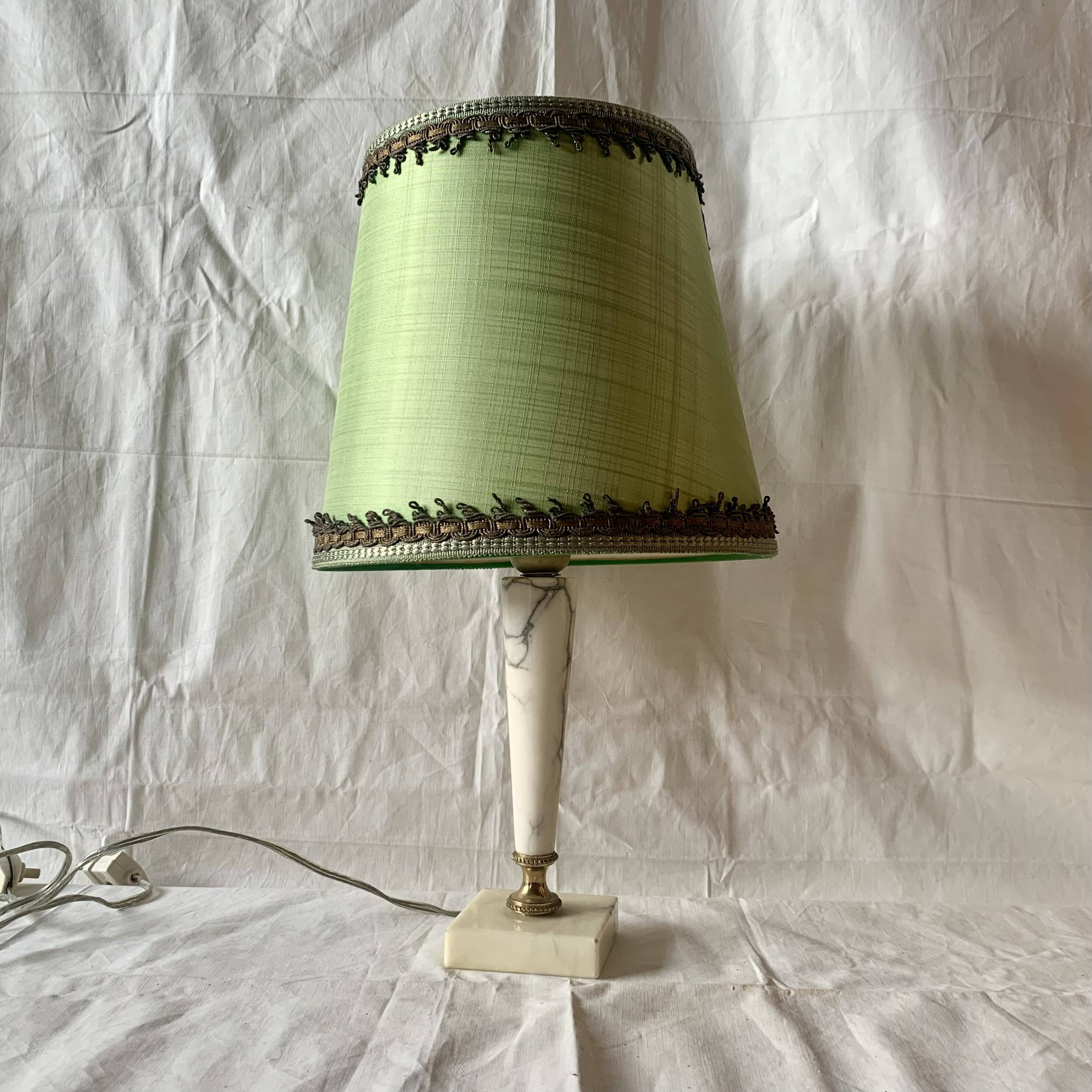 Vintage alabaster and brass table lamp