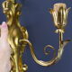 Pair of walled carved wood wall lamps