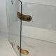 Three-Panel Folding Fire Screen with Clear Glass and Brass Hinges Ova