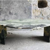 Table marbre forme goutte Roche Bobois vintage