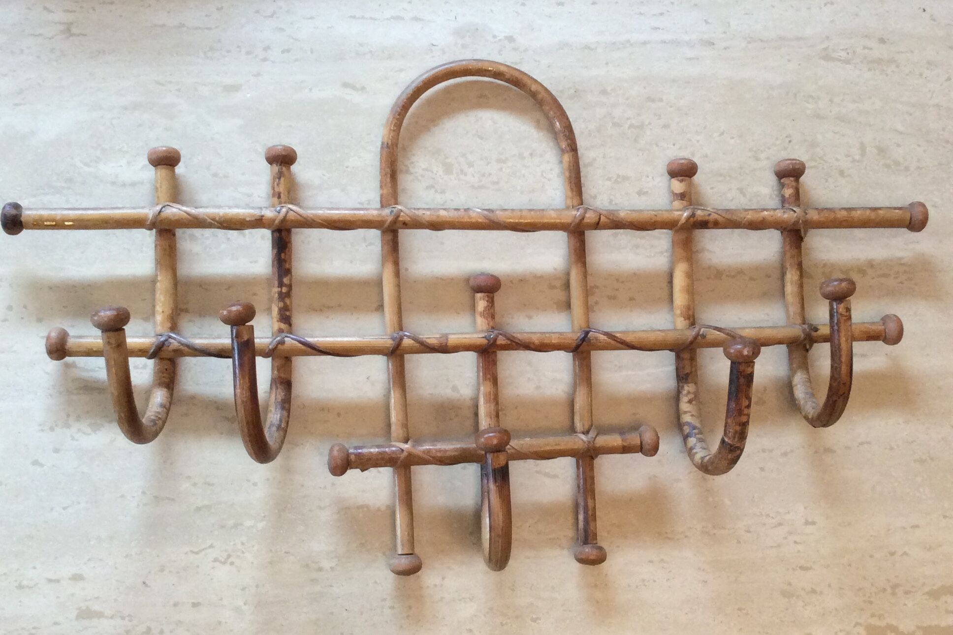 Vintage bamboo coat holder from the 50s-60s