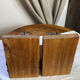 Pair of wooden bookends, rotating globes