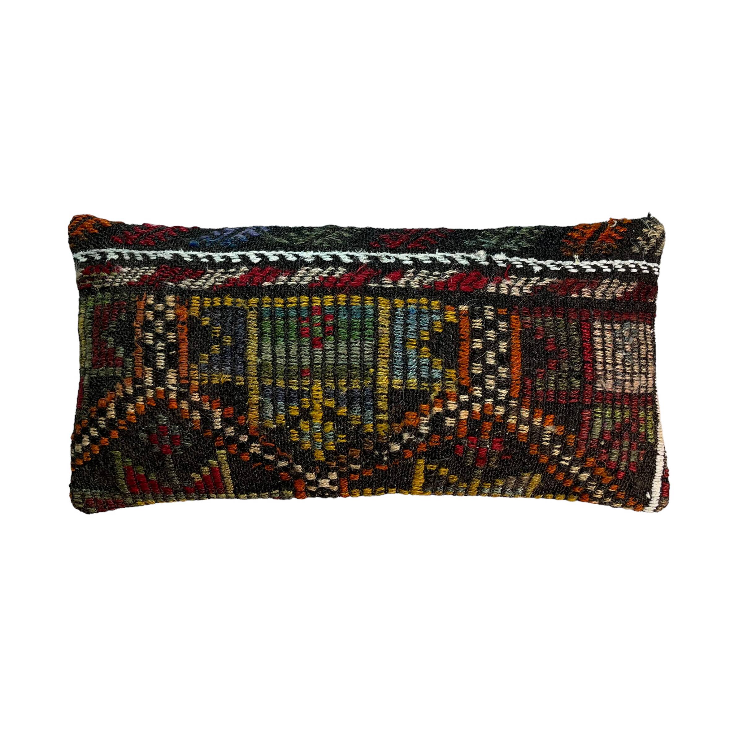 Vintage turkish kilim cushion cover , 30 x 60 cm