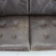 1970s Danish Brown Leather 2 Seater Sofa