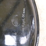 Plateau en metal, bouquets de fleurs peints a la main, origine Russie, vintage 1970