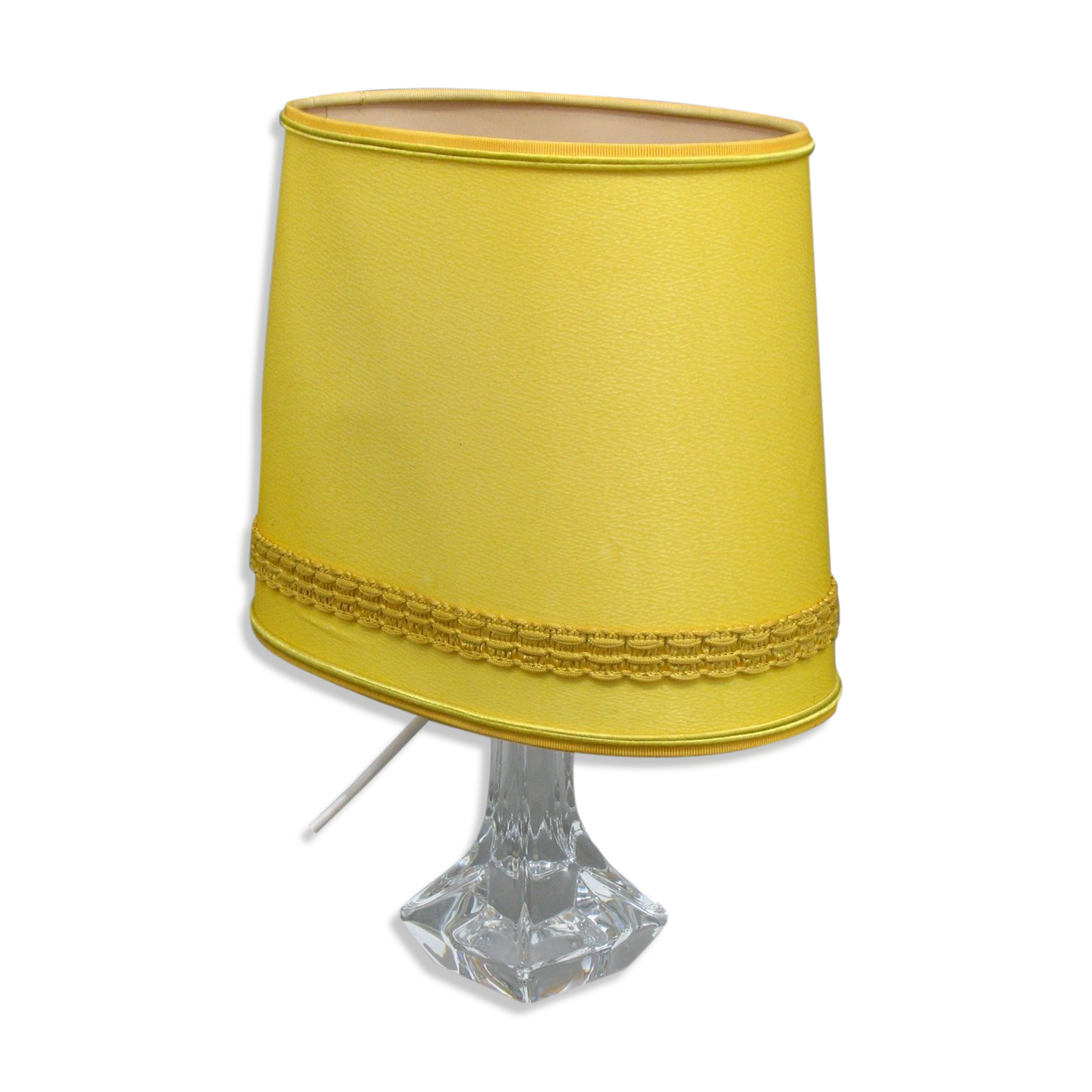 Lampe de table en verre de Daum, années 1960