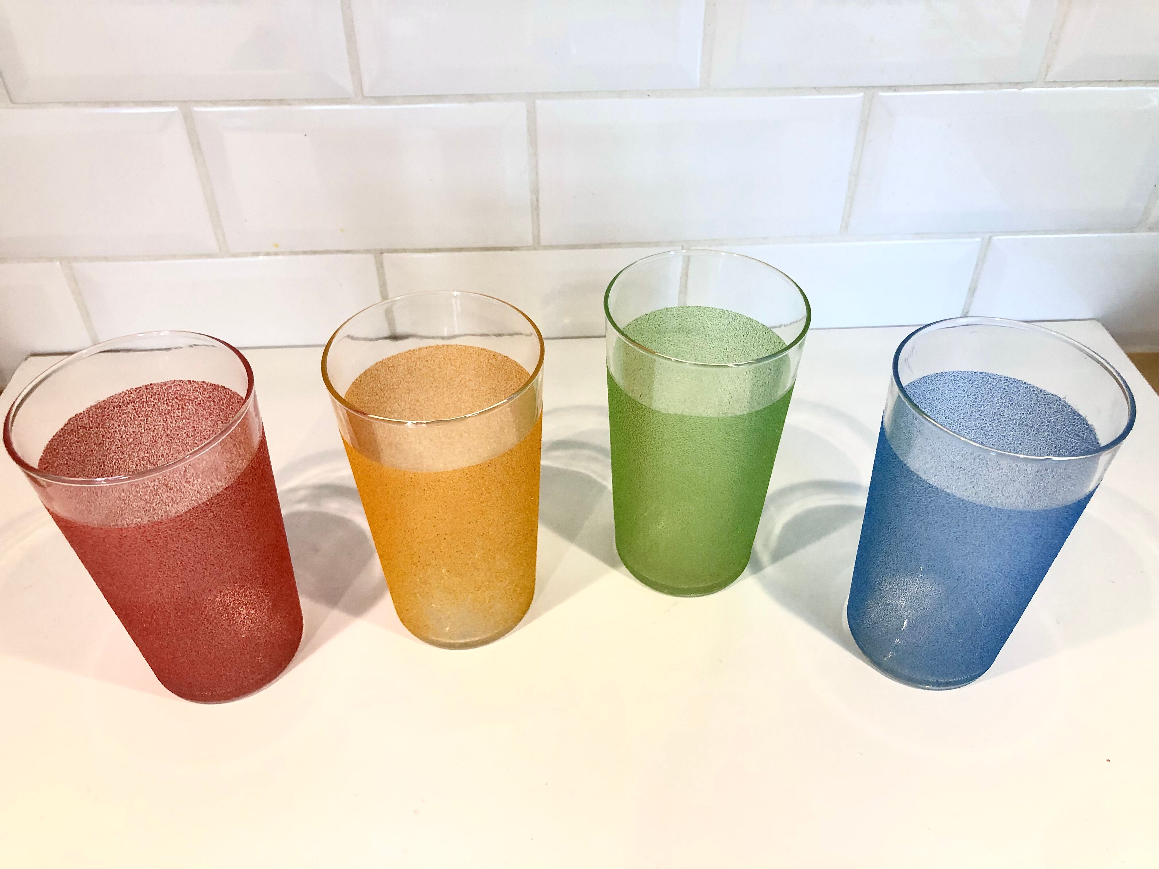 Granite orangeade glasses from the 60s