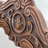 Vintage carved wooden folding armchair