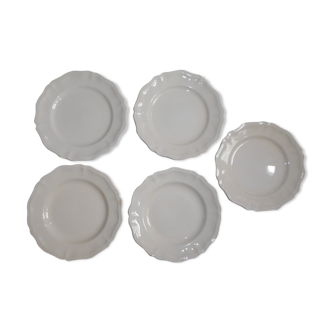 Lot of 5 ivory plates Sarreguemines
