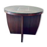 Table basse art déco inscrustations argent