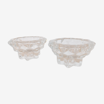 2 vintage crystal candle holders from Reims, France