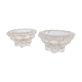 2 vintage crystal candle holders from Reims, France