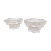 2 vintage crystal candle holders from Reims, France
