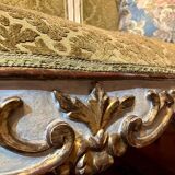 Antique Italian Baroque Louis XIV Lacquered and Parcel Gilt Sofa, 1600s