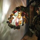 Art deco lamp, bunches of grapes in Murano glass, bronze base