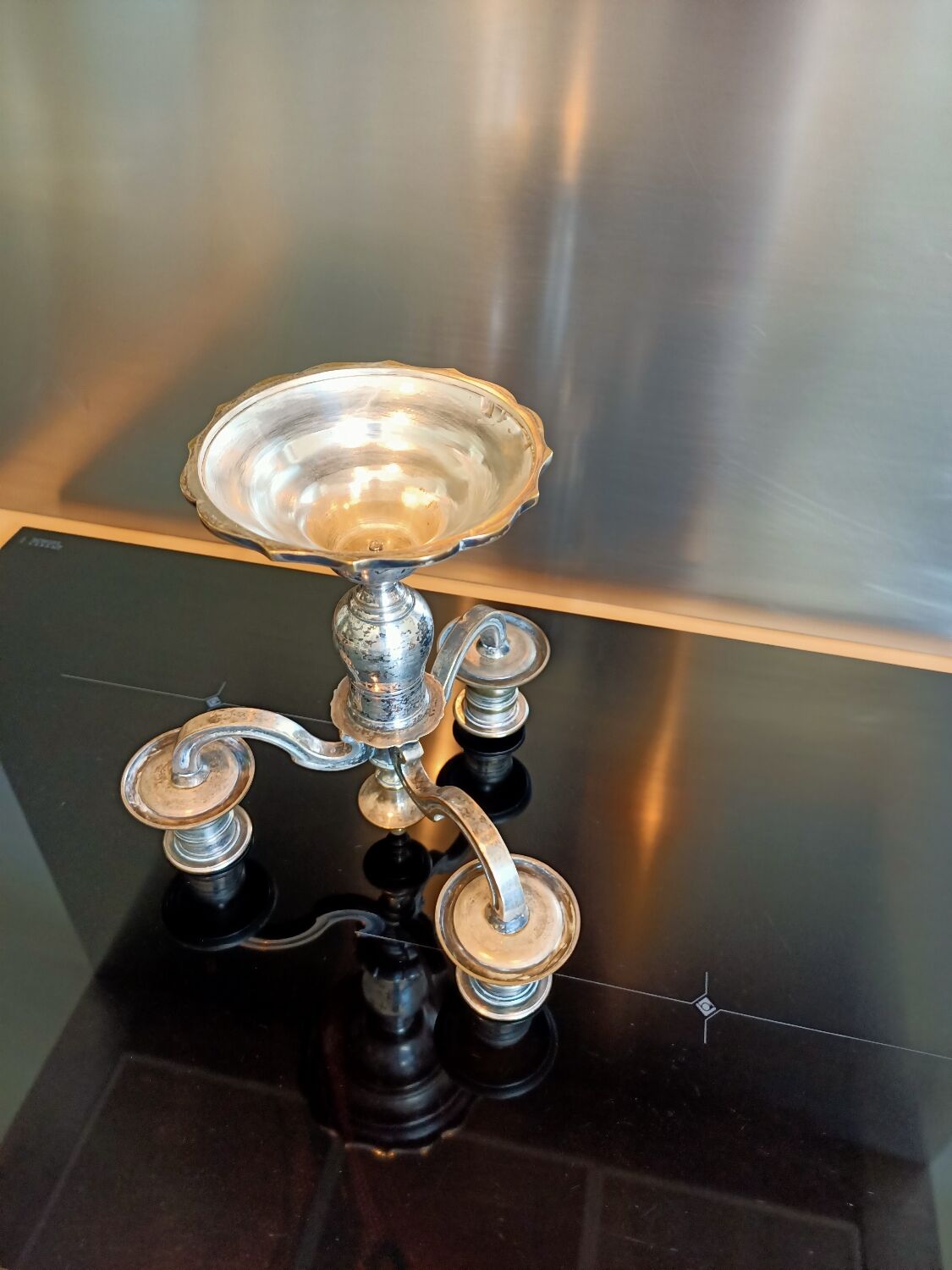 Candlestick candlestick 3 fires silver