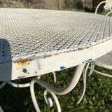 Vintage wrought iron garden furniture – Table + 3 chairs