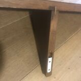 Splendid wall shelf in varnished solid oak (2m32cm long) with 3 wall hooks