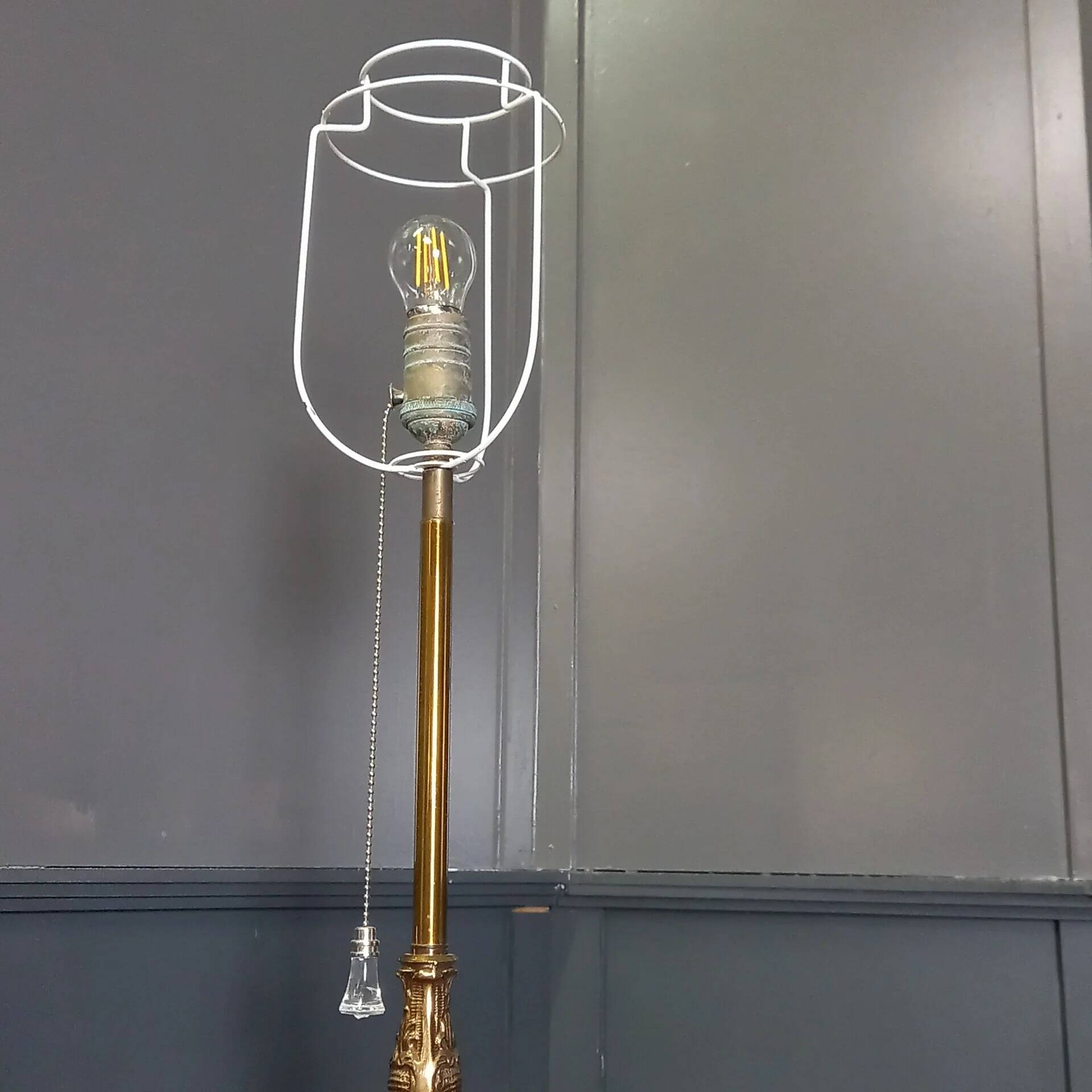 French Baroque standing bronze floor lamp