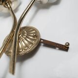 Pair of brass and glass wall lights 1960