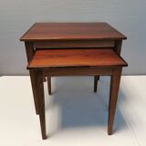 Set of two mid-century side tables in rosewood designed by bent silberg for furniture of denmark.