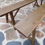 Pair of solid oak benches