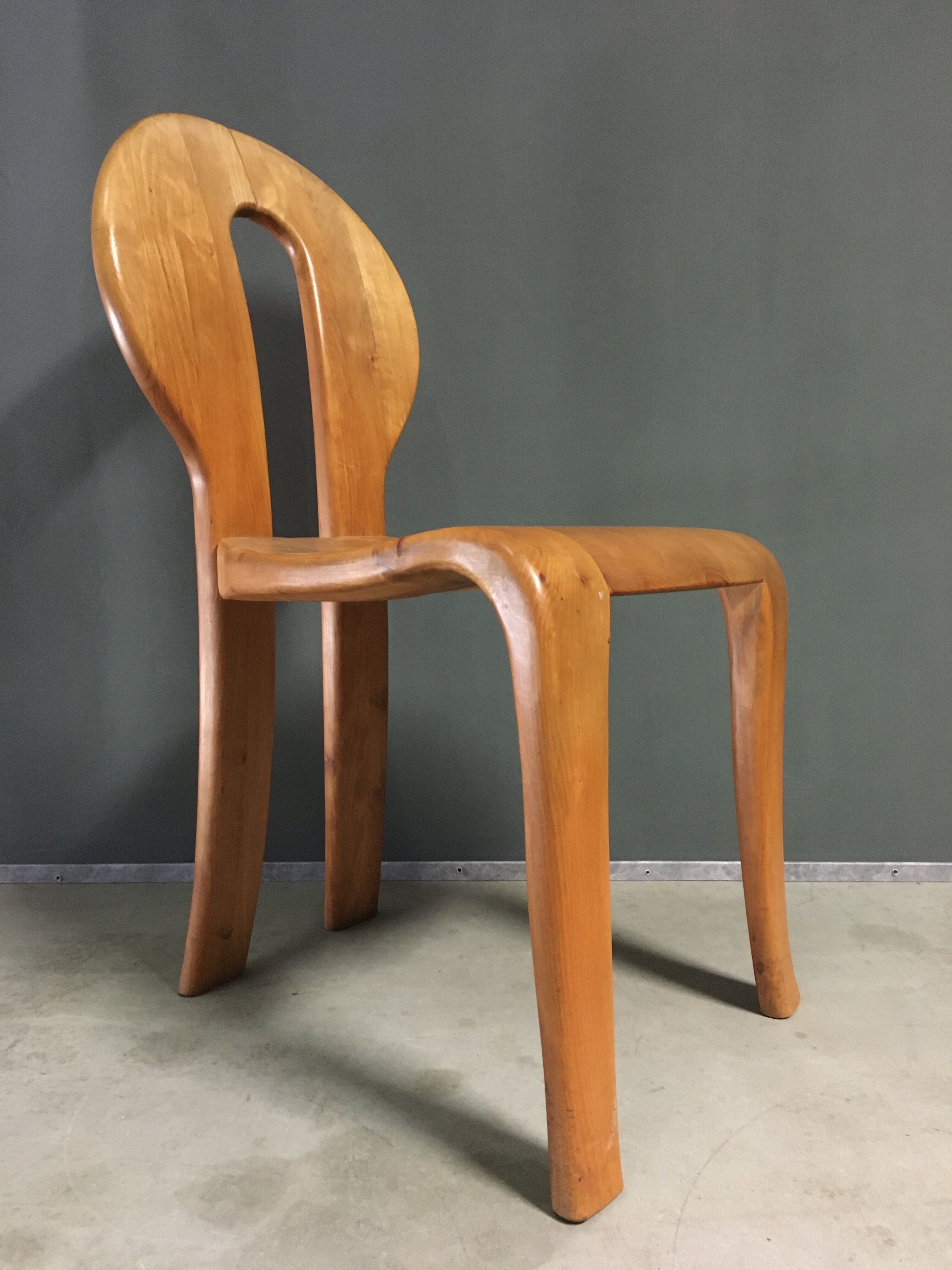 1980's wooden dining chairs.