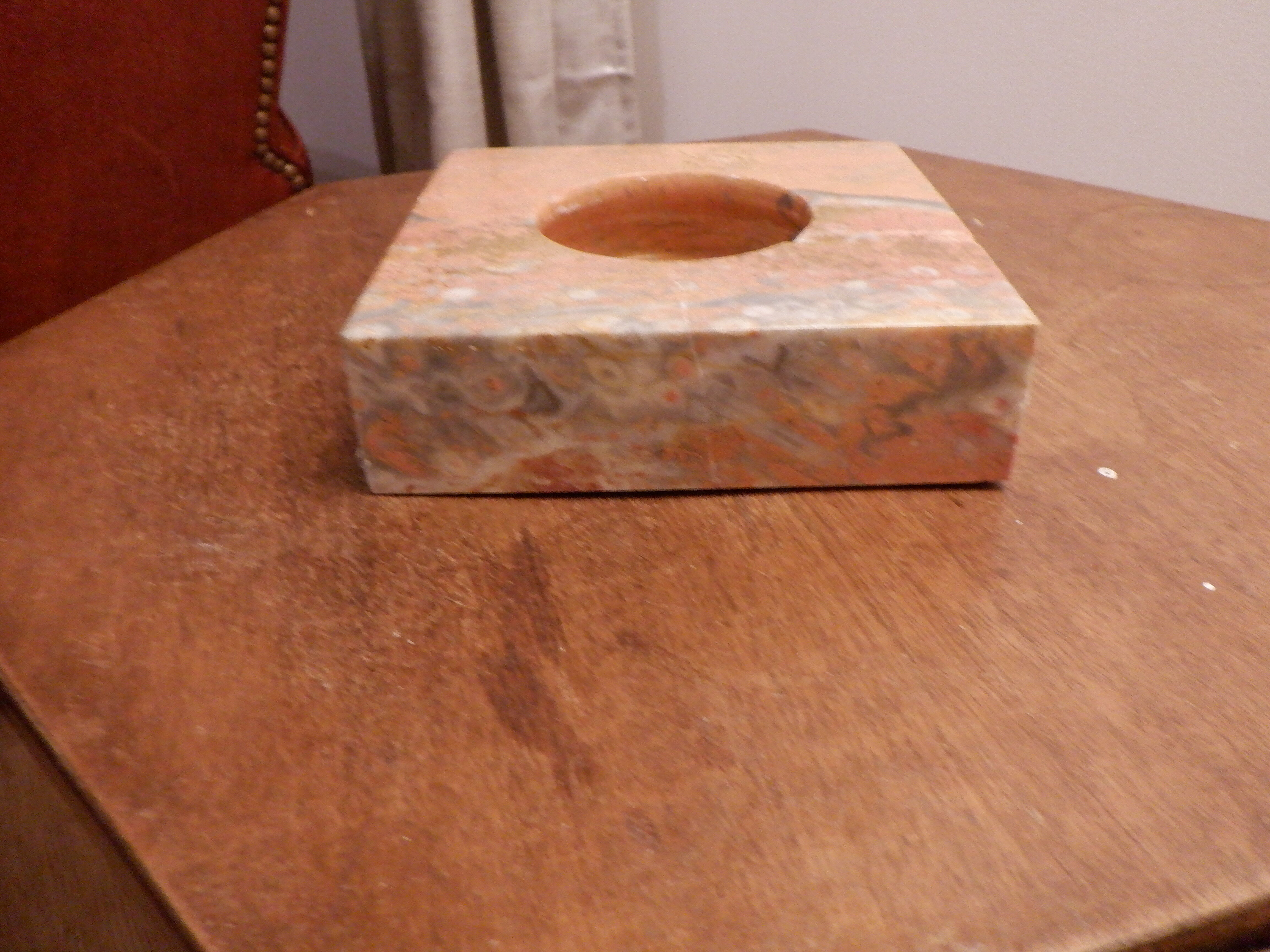 Pink marble ashtray