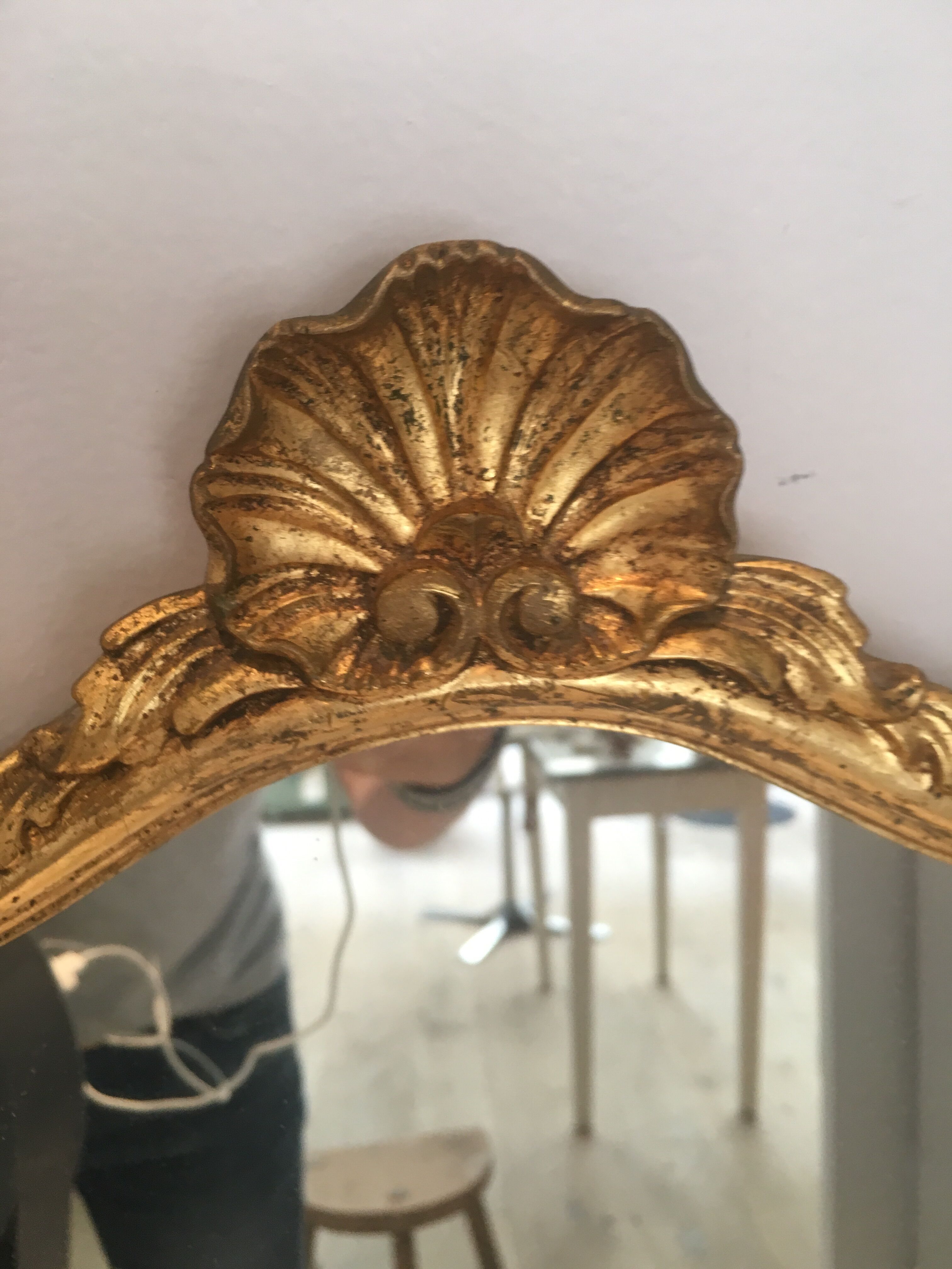 Golden mirror 52x32cm