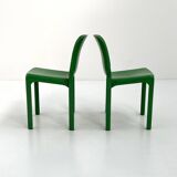 Set of 4 green Selene chairs by Vico Magistretti for Artemide, 1970