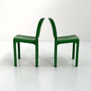 Set of 4 green Selene chairs by Vico Magistretti for Artemide, 1970